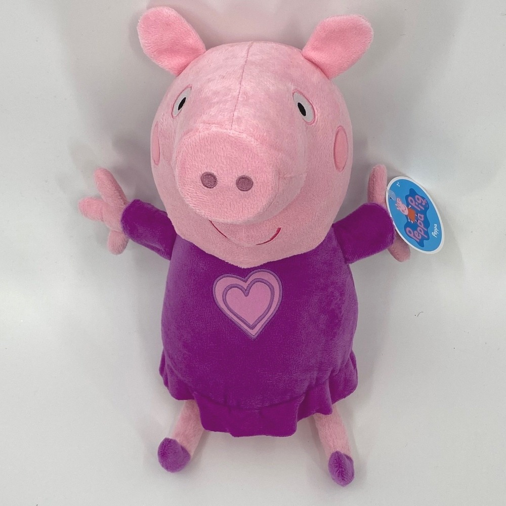 NWT Peppa Pig Plush Just Play Peppa Pig Plush Purple Dress Stuffed Plush‎ Doll